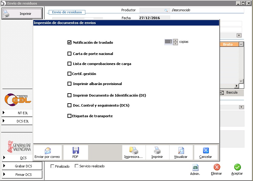 Software de gestión de residuos · Programa para gestores 